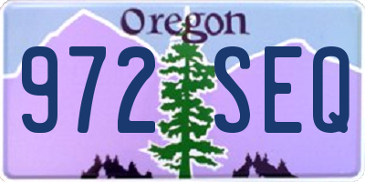 OR license plate 972SEQ
