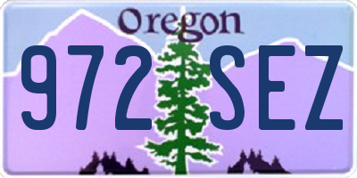OR license plate 972SEZ