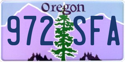 OR license plate 972SFA