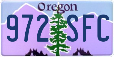 OR license plate 972SFC
