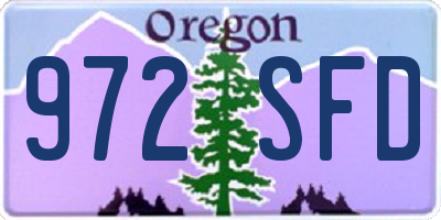 OR license plate 972SFD