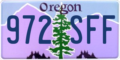 OR license plate 972SFF