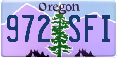 OR license plate 972SFI