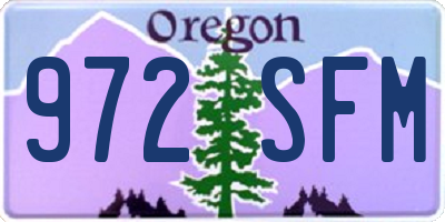 OR license plate 972SFM