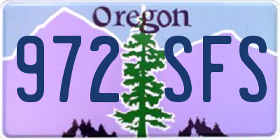 OR license plate 972SFS