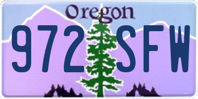 OR license plate 972SFW