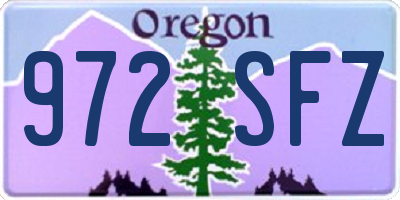 OR license plate 972SFZ