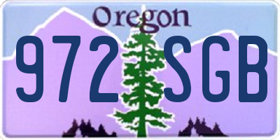 OR license plate 972SGB
