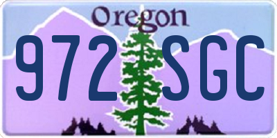 OR license plate 972SGC