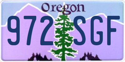 OR license plate 972SGF