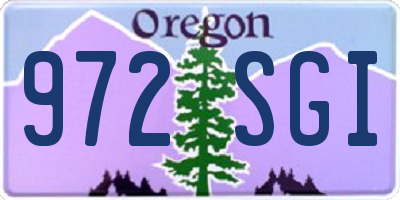 OR license plate 972SGI