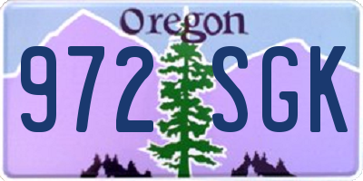 OR license plate 972SGK