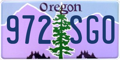 OR license plate 972SGO