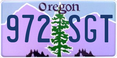 OR license plate 972SGT