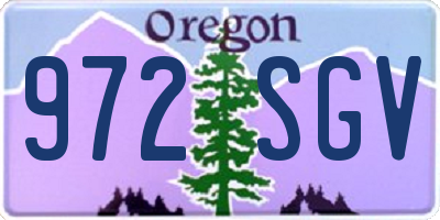 OR license plate 972SGV