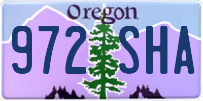 OR license plate 972SHA
