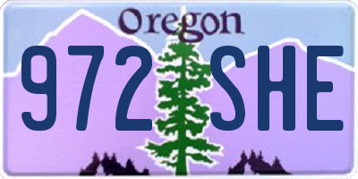 OR license plate 972SHE