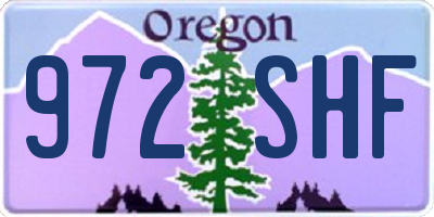 OR license plate 972SHF