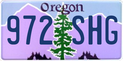 OR license plate 972SHG