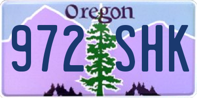 OR license plate 972SHK