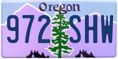 OR license plate 972SHW
