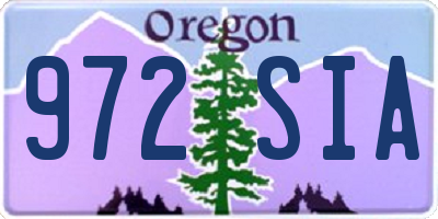 OR license plate 972SIA