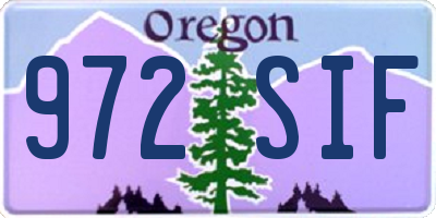 OR license plate 972SIF