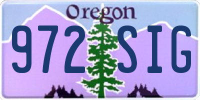 OR license plate 972SIG