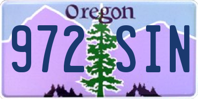 OR license plate 972SIN