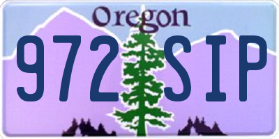 OR license plate 972SIP