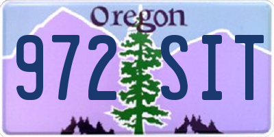 OR license plate 972SIT