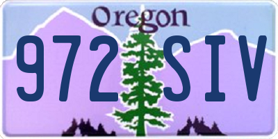 OR license plate 972SIV