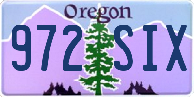 OR license plate 972SIX