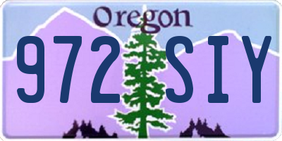 OR license plate 972SIY