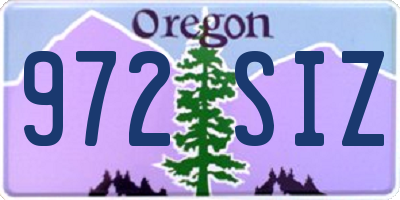 OR license plate 972SIZ