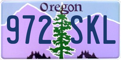 OR license plate 972SKL