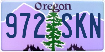 OR license plate 972SKN