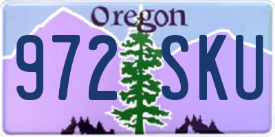 OR license plate 972SKU