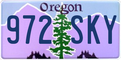 OR license plate 972SKY