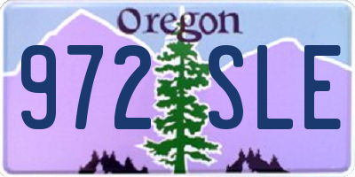 OR license plate 972SLE