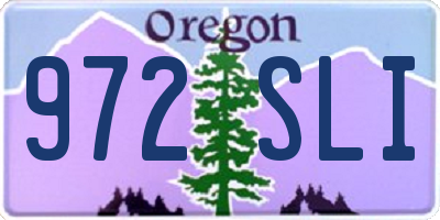 OR license plate 972SLI