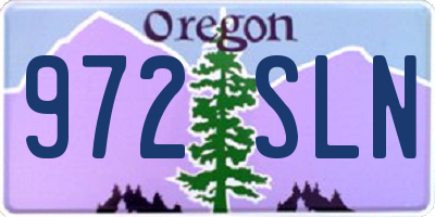 OR license plate 972SLN