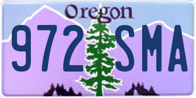 OR license plate 972SMA