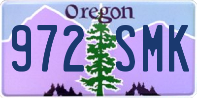 OR license plate 972SMK