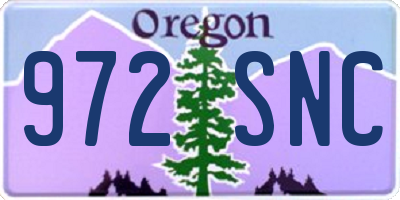 OR license plate 972SNC