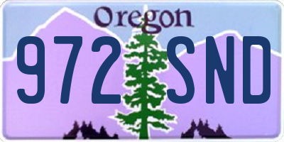 OR license plate 972SND