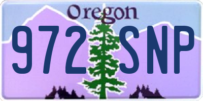 OR license plate 972SNP