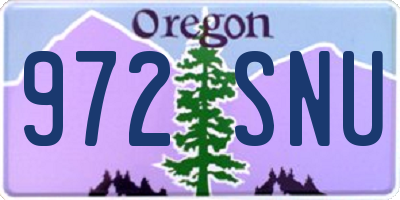 OR license plate 972SNU