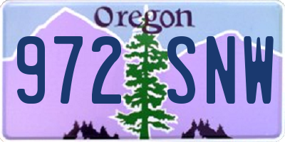 OR license plate 972SNW