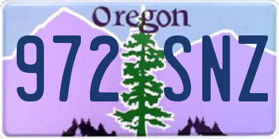 OR license plate 972SNZ